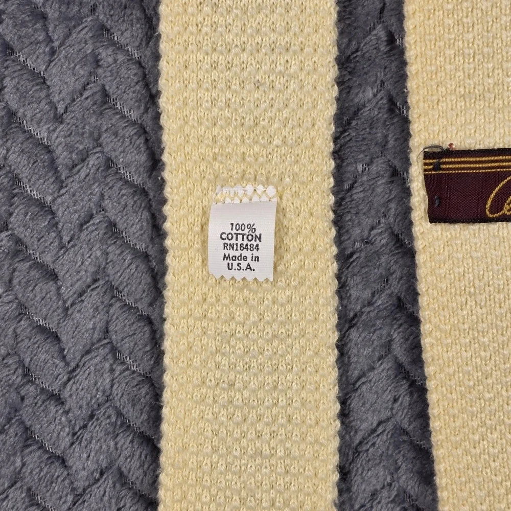 Vintage Square End Skinny Knit Tie Arnie Arnold Palmer Cream Cotton USA 44in